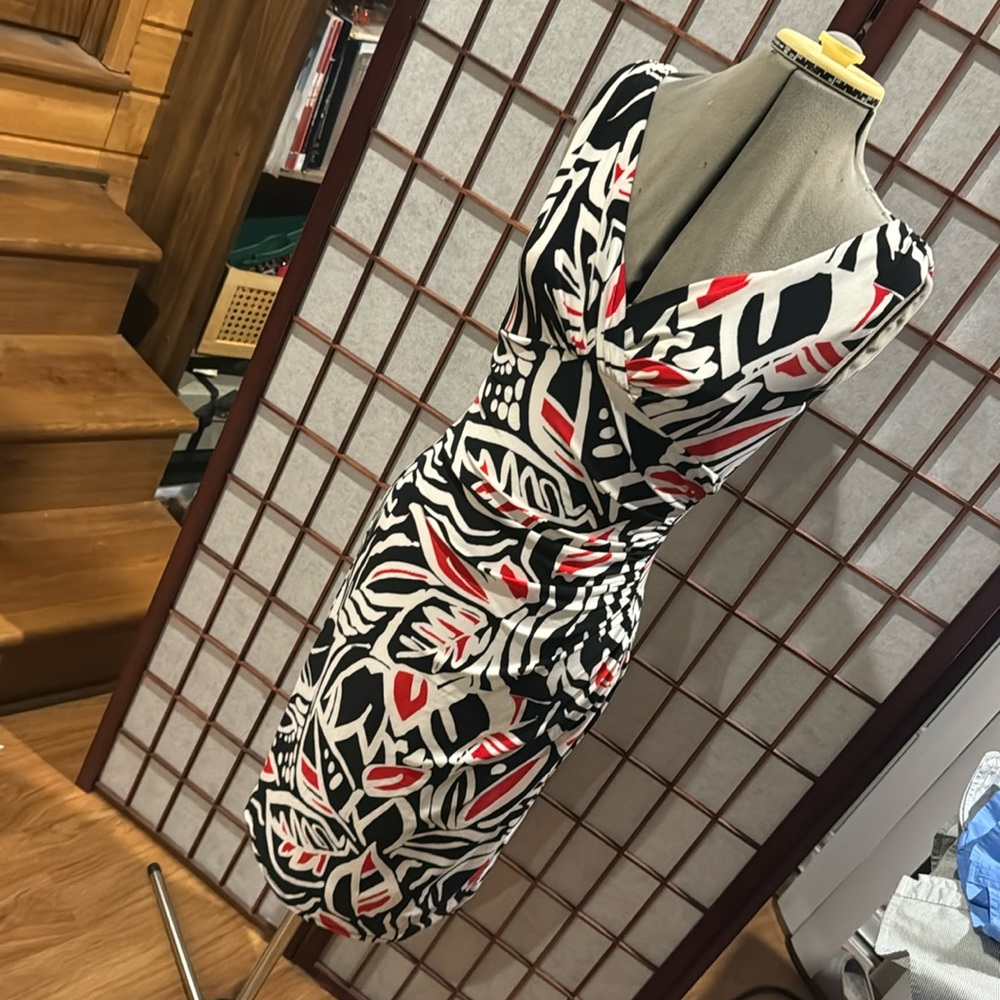 Slinky red, white, and blue dress